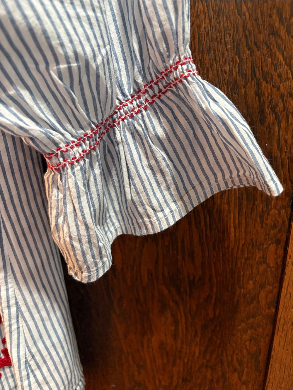 Westport Blue and White Striped Off-Shoulder Top 1X - Picture 4 of 7